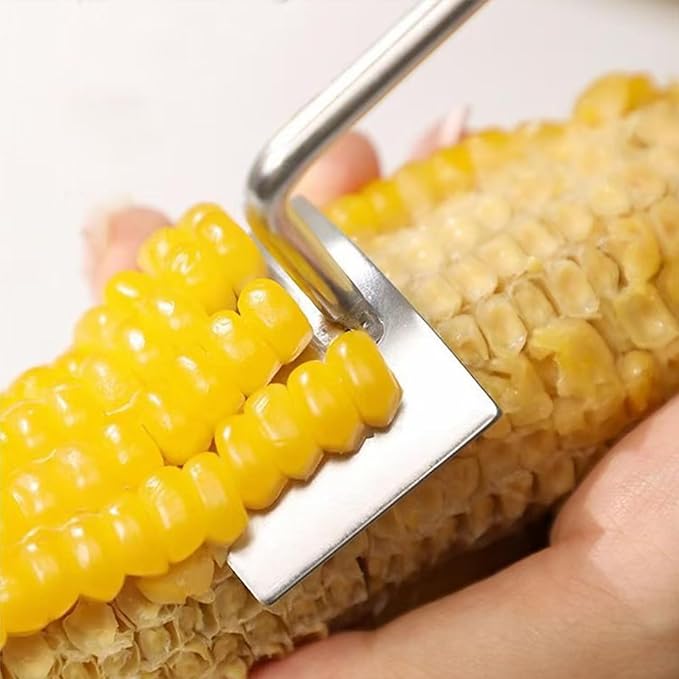 2025 NEW Long Handle Stainless Steel Corn Stripping Tool StripChef Corn Peeler for Corn on the Cob – Easy to Clean a must-have small tool in the kitchen (2 Pack)