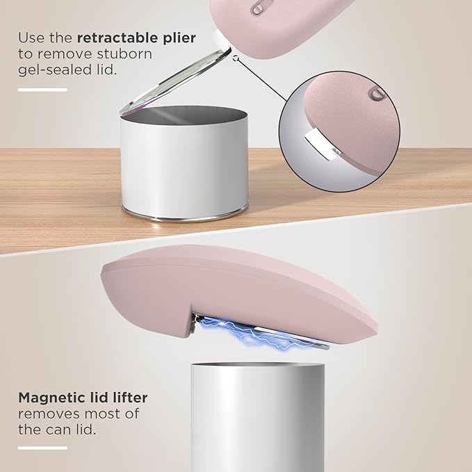 Canslab Ultrablde SE - USB Rechargeable Electric Can Opener for Kitchen for Seniors with Arthritis- Cordless Battery Powered Automatic, Side Cut, Smooth Edge, Handsfree, for Small or Large Cans, Pink