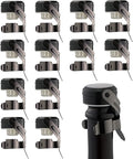 WOTOR Champagne&Wine Bottle Stoppers Stainless Steel with Food Grade Silicone, Leak Proof Keep Fresh Reusable Saver, Cork Suitable for Wine, Champagne, Cava, Prosecco and Sparkling (12 Pack Black）