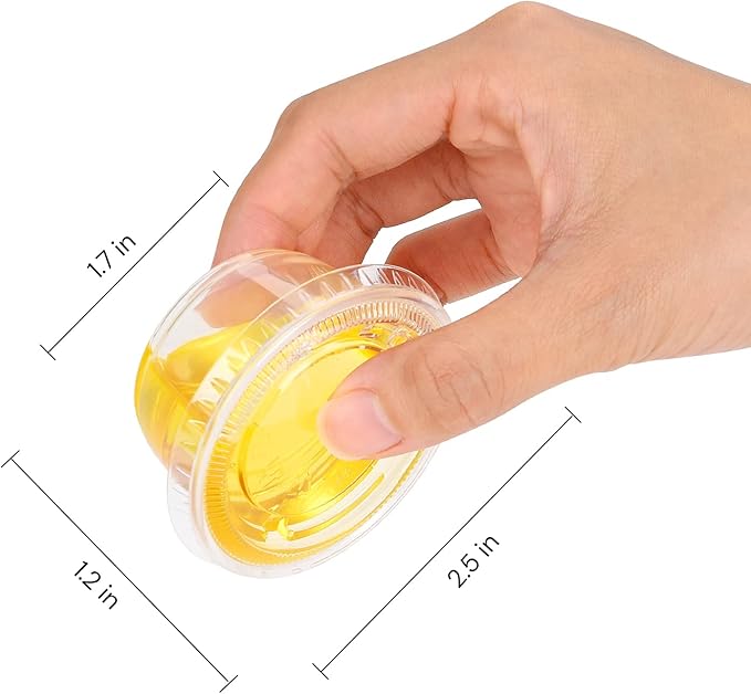 EDI Clear Disposable Plastic Portion Cups with Leakproof Lids | 2 Oz, 100 Sets | BPA Free, Recyclable Jello & Dipping Sauce Cups