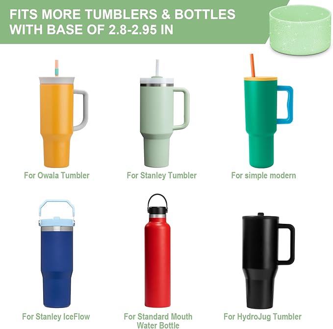 2PCS Glitter Silicone Boot for Owala Water Bottle, Anti-Slip Protective Sleeve for Owala Twist,FreeSip and Flip Stainless Steel Water Bottle, BPA-Free, Dishwasher Safe, Accessories