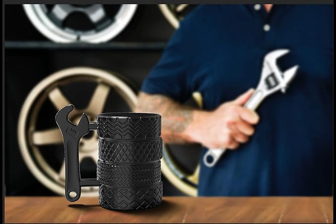 Tire Coffee Tea Mug Gift for Car Lovers Mechanics Car Enthusiasts Christmas Gifts for Man Birthday Gift