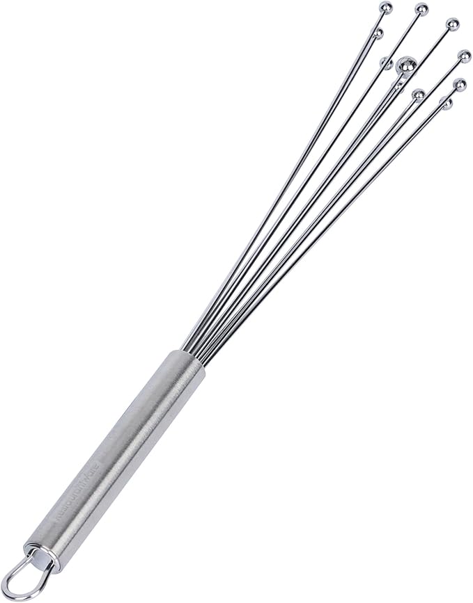 Restaurantware-German Standard 12.6 Inch Ball Whisks, 6 Dishwashable Kitchen Whisks - Ergonomic Handle, Durable, Stainless Steel Manual Egg Beater, Suitable For Whisking, Stirring, Mixing, Beating