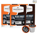 Fresh Roasted Coffee, Organic Black Knight | USDA Organic, Kosher | Dark Roast 72 Pods for K Cup Brewers