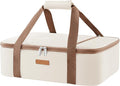 LUNCIA Insulated Casserole Carrier for Hot or Cold Food, Lasagna Lugger Tote for Potluck Parties/Picnic/Cookouts, Fits 9"×13" Baking Dish, Cream