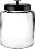 Anchor Hocking 2 Gallon Montana Glass Jar with Lid (2 piece, black metal, dishwasher safe)