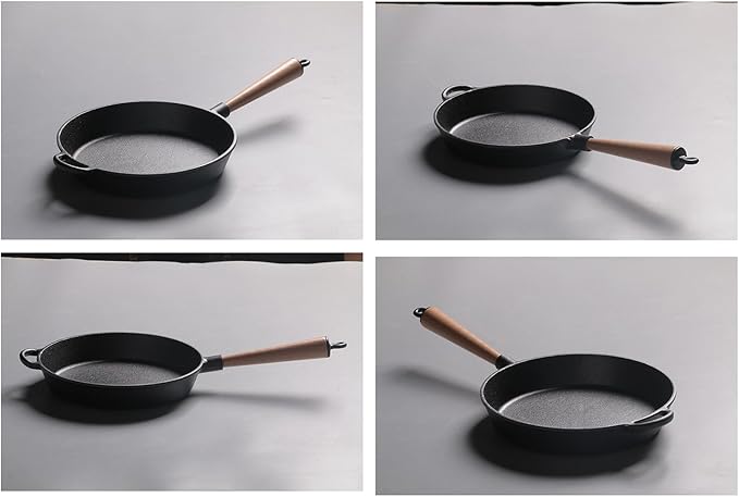 LI-GELISI Pre-Seasoned Cast Iron Round Griddle, 9.4 Inch, Oven Safe, Non-Stick, Heavy Duty, Easy Clean