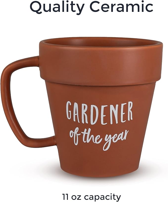 Upper Midland Products Gardener Mug Coffee Plant Novelty Ceramic Mug & Shovel Spoon Gifts for Gardener Women, Man, Son & Daughter present for Nature Lovers, Holidays, Birthday Gifts