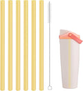 Straws Replacement Compatible with Owala Freepsip 24oz,32oz Water Bottle,Replacement Parts For Owala Free Sip Sway 30 oz,Include 6 BPA-FREE Straws and 1 Cleaning Brush,Yellow