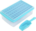Ice Cube Tray with Lid and Bin for Freezer, Easy Release 55 Nugget Ice Tray with Cover, Storage Container, Scoop. Perfect Small Ice Cube Maker Tray & Mold. Flexable Durable Plastic, BPA Free
