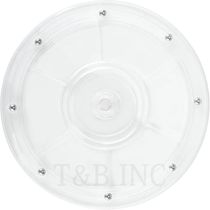 TamBee 8 inch Lazy Susan Turntable Organizer White Acrylic for Spice Rack, Cake, TV, Laptop, Crafts, Kitchen, Cabinet, Pantry Decorating