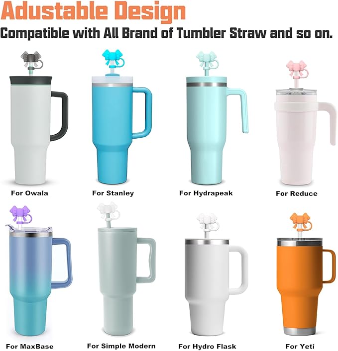 Adjustable Straw Cover for Stanley|Simple Modern|Yeti|Owala|Hydro Flask|Reduce|Maars|Meoky|MaxBase|Beast|Hydrapeak Cup, All Brand of Straw Accessories, Diameter 6mm-12mm, BPA Free, Dishwasher safe
