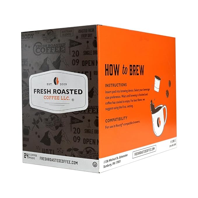 Fresh Roasted Coffee, USDA Organic Peru | 3rd Party Tested for Pesticides, Mold, Mycotoxins, Kosher | 100% Arabica, Specialty Grade, Med Roast 72 Pods for K Cup Brewers
