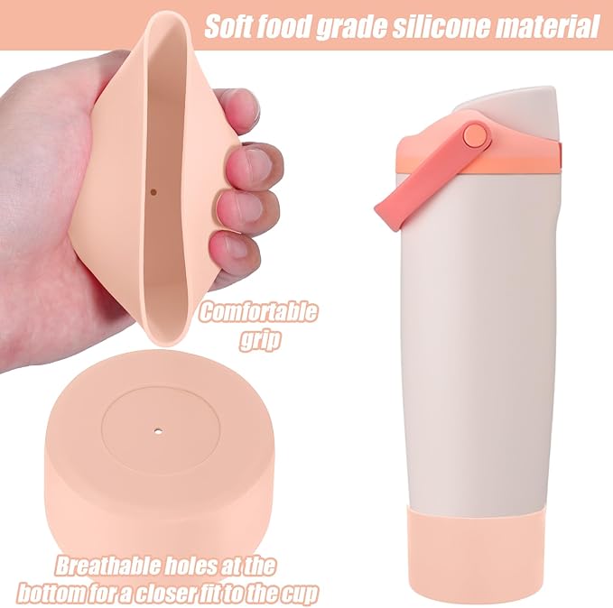 Mity rain 2PCS Protective Silicone Boots for Owala 30oz & 40oz FreeSip Sway Bottles & Tumblers - Accessories for owala, Enhances Stability & Prevents Scratches (Light Peach)