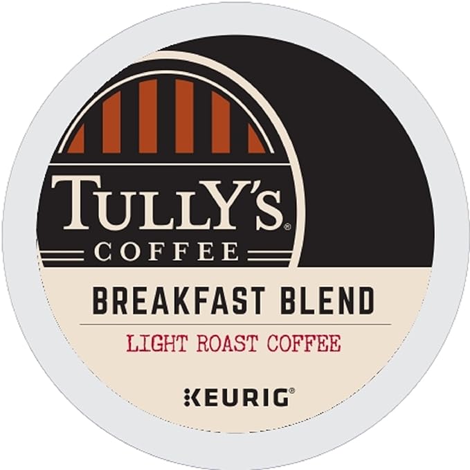 Tully's Coffee Breakfast Blend Keurig Single-Serve K-Cup Pods, Light Roast Coffee, 96 Count