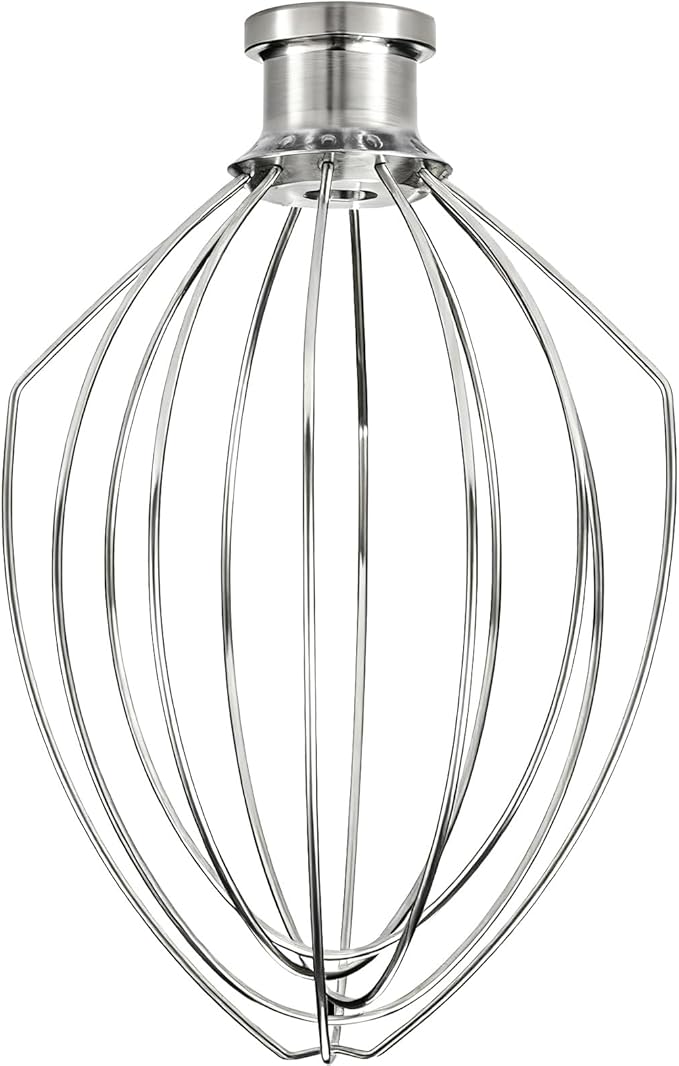 K5A 6 Wire Whip Attachment for KitchenAid 5 6 Quart Bowl Lift Stand Mixer, Dishwasher Safe, 18/8 Stainless Steel, 6 Wire Whip for K4, K5, K5SS, KSM5, KG25, KF26, KP50, KSM6573, Professional 6000