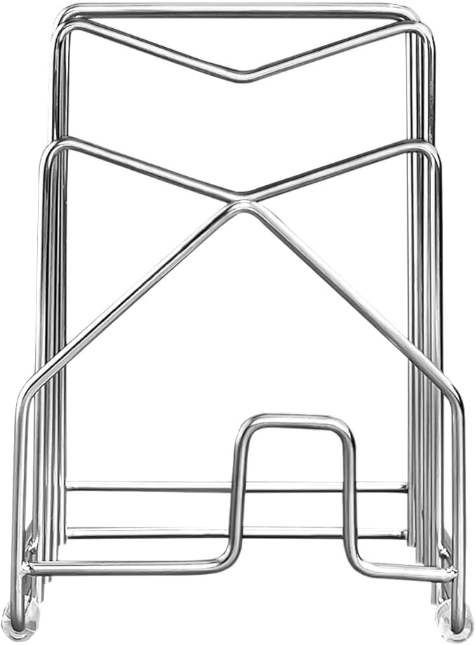 Pot Lid Organizer Cutting Board Holder Inside Cabinet 304 Stainless Steel Pots and Pan Organizer Under Cabinet Pot Cover Cookie Sheet Bakeware Serving Tray Cooling Rack Stand Kitchen Countertop