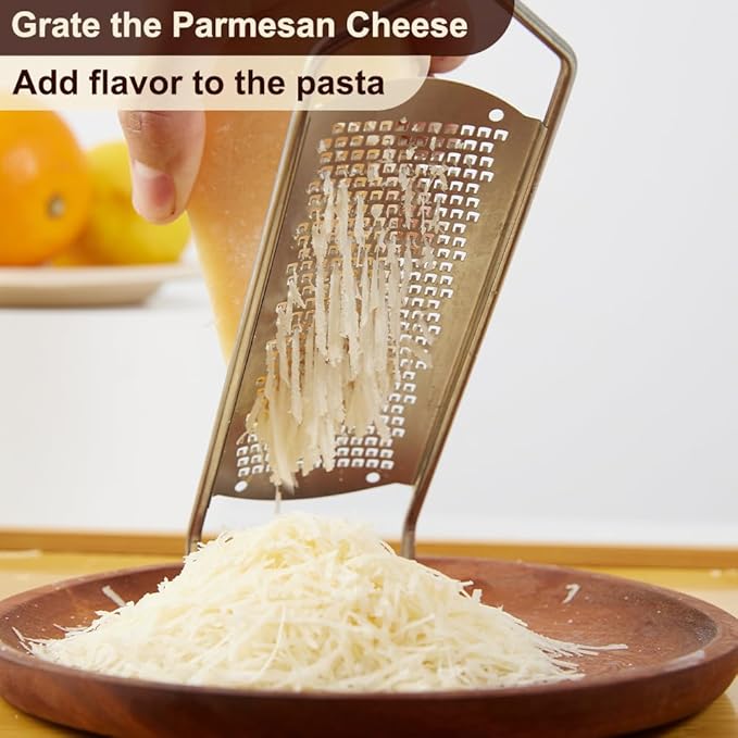 Upgraded Lemon Zester & Cheese Grater,Food Grade Stainless Steel None-Slip Handle Grater for Chocolate, Ginger and Garlic,Durable and Easy-To-Clean（Dishwasher Safe）