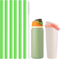 Straws Replacement Compatible with Owala Freepsip 24oz,32oz Water Bottle,Replacement Parts For Owala Free Sip Sway 30 oz,Include 6 BPA-FREE Straws and 1 Cleaning Brush,Green