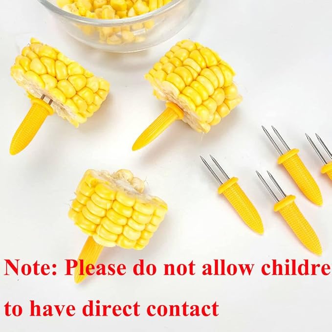 24 Pack Stainless Steel Corn Holders - Corn on the Grill & Cob Skewers for Home & BBQ Cooking