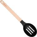 Gourmet Series Nylon Slotted Spoon-Natural Handle with Black Head