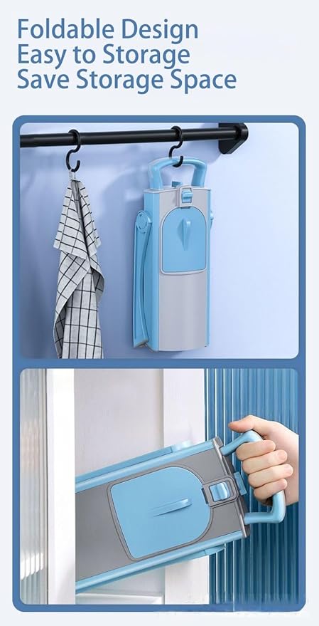New Upgrade Safe Mandoline Slicer Plus, Biger Size, Adjustable Vegetable Food Chopper Potato Fries Cutter, Detachable Blade, Kitchen Chopping Artifact with Container. Blue