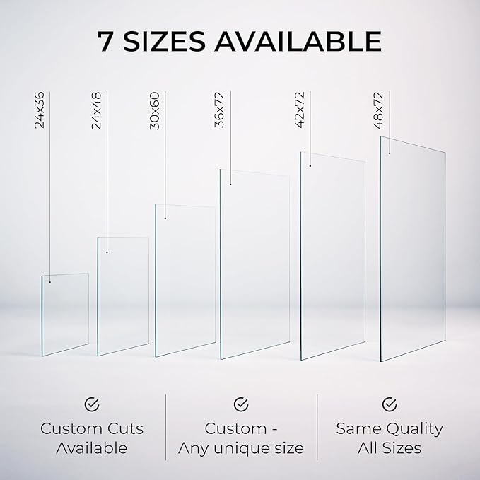 Fab Glass and Mirror Tempered Glass Table Top 24x36 Inch Rectangle 1/4" Thick Clear Furniture Protector with Flat Polish Edge Eased Corners for Coffee Dining Tables Desks