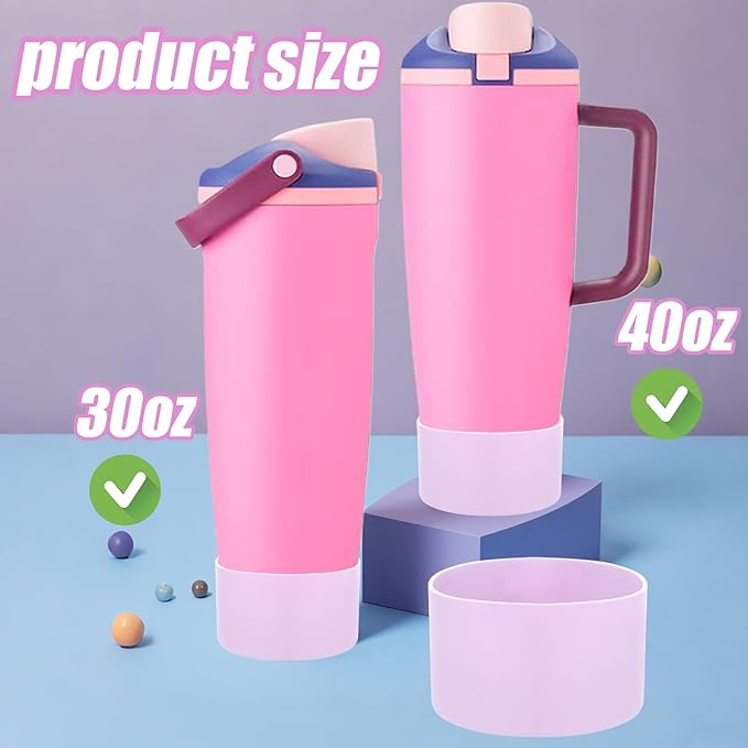 Mity rain 2PCS Protective Silicone Boots for Owala 30oz & 40oz FreeSip Sway Bottles & Tumblers - Accessories for owala, Enhances Stability & Prevents Scratches (Lilac)