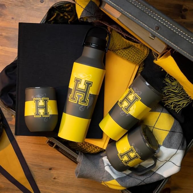 Corkcicle Harry Potter Coffee Mug - Stainless Steel Insulated Cup With Lid For Tea & Coffee - Non-Slip Silicone Base - Durable Travel Mug - Dishwasher Safe - BPA Free - Easy Grip - 16 oz - Hufflepuff