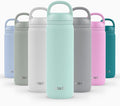 Ello Cooper Twist 22oz Stainless Steel Water Bottle with Chug Lid | Leak Proof Double Walled and Vacuum Insulated | Fits Car Cupholder | Built in Carry Loop | Dishwasher Safe | Yucca