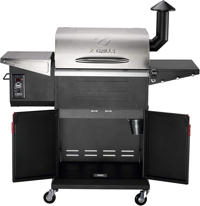 Z Grills 8 in 1 Wood Pellet Grill & Smoker with PID Controller, 572 Sq In Cooking Area, Direct Flame Access, 600D3E