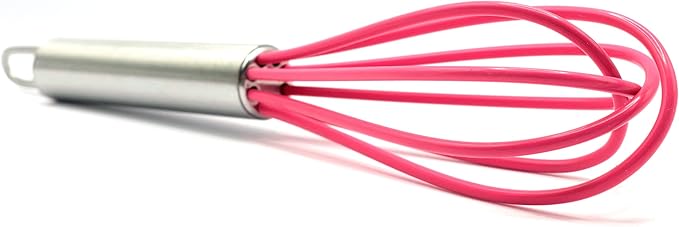 Mini Whisks 6 inch 2Pcs Stainless Whisk+silica gel, Hand Egg Mixer for Flour Cake Egg, Kitchen Cooking Baking Use Whisk