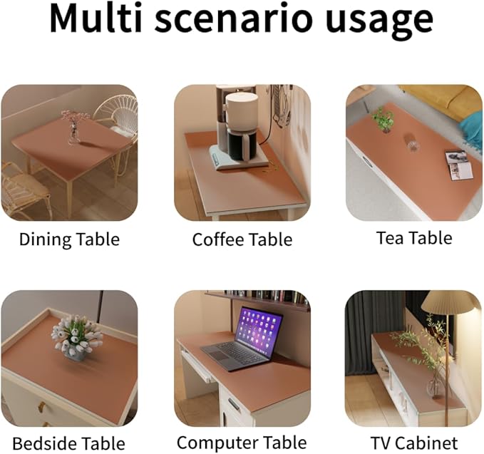 Leather Dresser Cover,1.8mm Thick,14x90 Inch,Dresser Protector Top,Dresser Top Protector,Dresser Cover Top,Dresser Top Cover,Dresser Cover Top for Bedroom.(Brown+Gray,14x90)