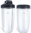 Replacement Blender 32oz Cups with Flip-Top To-Go-Lid & Flat Lid Compatible with Nutribullet Pro 900w/ 600w Models