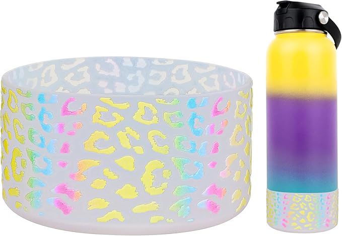 WK IEASON Protective Silicone Base Boot for Hydro Flask 32OZ 40OZ Wide Mouth, Anti-Slip Silicone Sleeve Cover Bumper for Owala Freesip/Flip/Twist 40OZ Water Bottle-3.56inch Bottom Diameter