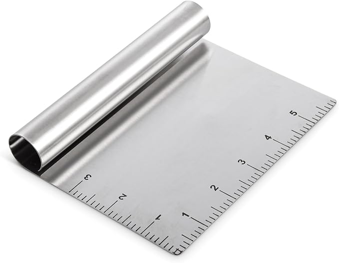 Mrs. Anderson's Baking Pastry Dough Cutter Scraper with Measurements, Stainless Steel