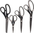 BambooMN Titanium Softgrip Scissors Set - Pinking, Sewing, Arts, Crafts, Office - 30 Sets of 4 - Black w/Grey