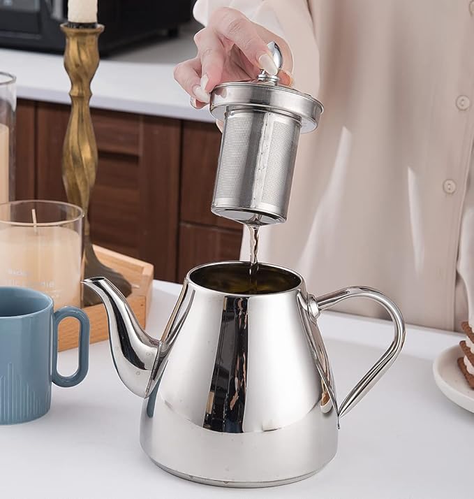 SANQIAHOME Stainless Steel Teapot with Infuser 1200ml