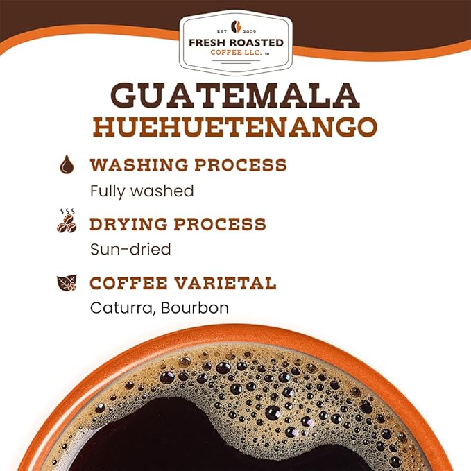 Fresh Roasted Coffee, Guatemala Huehuetenango, Medium Roast, 24 Pods for K Cup Brewers