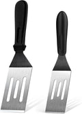 Metal Spatulas for kitchen Use, 2 PCS Professional Serving Spatula with Heat Resistant Handle, Stainless Steel Spatula Ideal for Pancakes, Eggs, Griddle Scraper, BBQ or Desserts