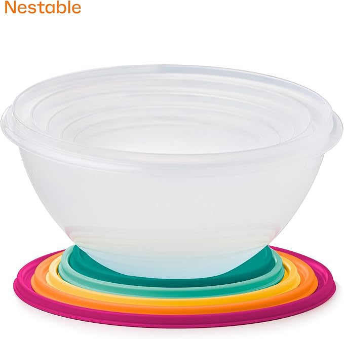 Tupperware Heritage Wonderlier 10 Piece Food Storage Bowl Set in Fauna Colors - Dishwasher Safe & BPA Free - (5 Containers + 5 Lids)