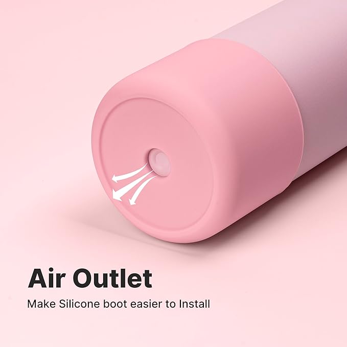 Silicone Water Bottle Boot for Owala 14/16oz, Anti-Slip Protective Sleeve Bottom Bumper Protector for Owala Kids 12 oz Tumbler, Flip 14 oz and FreeSip 16 oz Water Bottle (Pink)