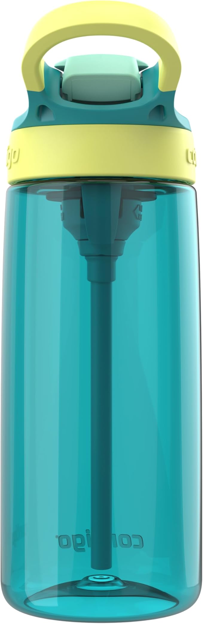 Contigo Aubrey Kids Water Bottle, 20oz, Juniper/Limelight, Spill-Proof Lid, Dishwasher Safe, BPA Free, Blue and Yellow