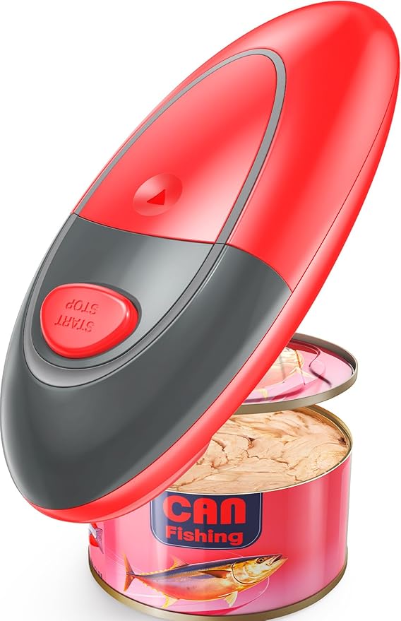Easy Electric Can Opener One Touch Fits All Can Sizes with Safety Smooth Edge for Kitchen, Hands Free Can Opener electric with Battery Operation for Seniors, Arthritis and Chef