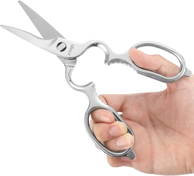 LIVINGO Kitchen Forged Shears Heavy Duty Come Apart Ultra Sharp Multi-function Stainless Steel Scissors Bottle Opener, Nut Cracker 8.5 inch