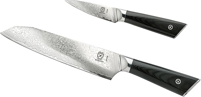 Mercer Culinary Premium Grade Super Steel 7-Inch Santoku and 3.5-Inch Paring Knife Set, G10 Handles