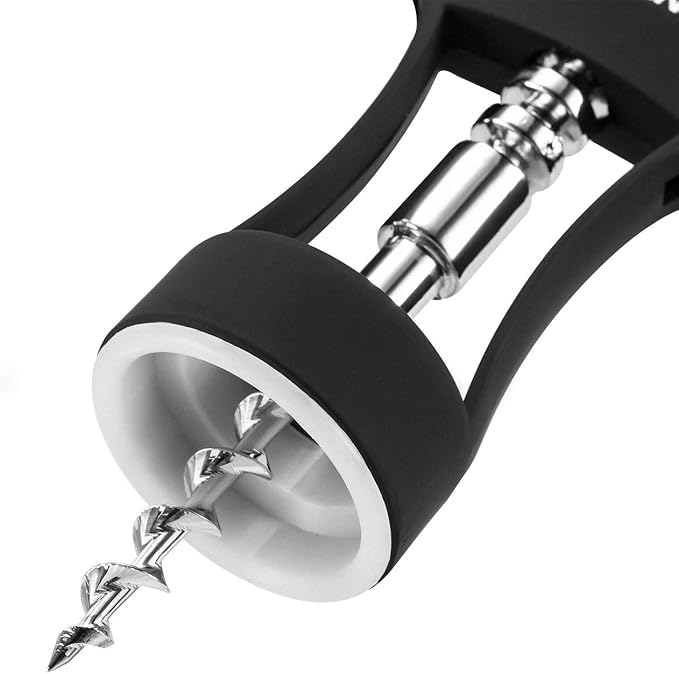 Beneno Wine Opener with Stainless Steel Wine Foil Cutter - Bottle Top Seal Cutter, Zinc Alloy Premium Wing Corkscrew with Multifunctional Bottles Opener, Upgrade Black Set