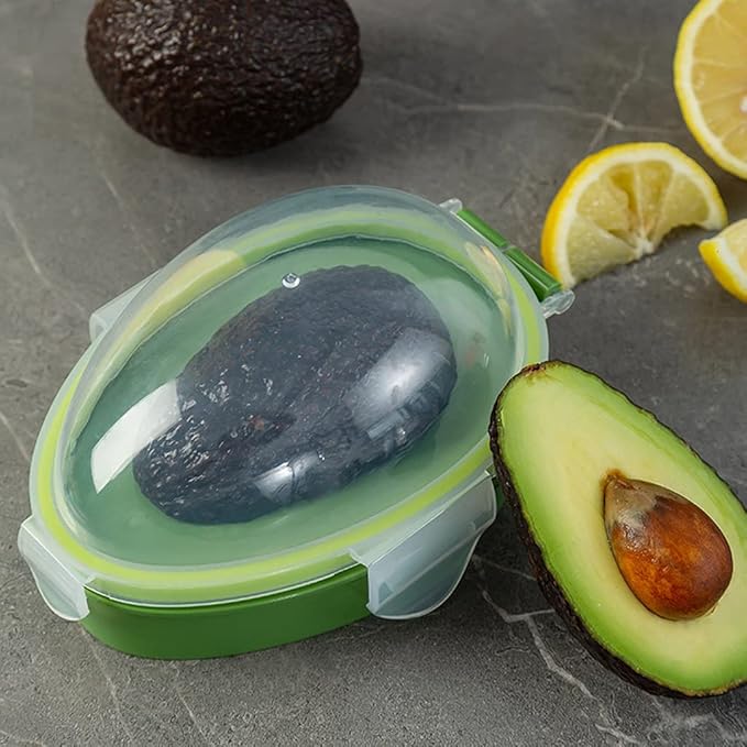 Modern/Minimalist Avocado Keeper, Green Plastic, 15.3x11x8cm/6.02x4.33x3.15, Take-Out