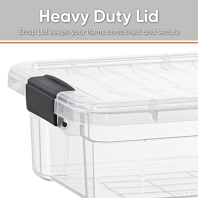 Superio 2.3 Qt Clear Plastic Storage Bin with Lid, Non-Toxic, BPA Free, Odor Free, Organizer Storage Box, Stackable Plastic Tote for Home, Garage, School, and Office, X-Small