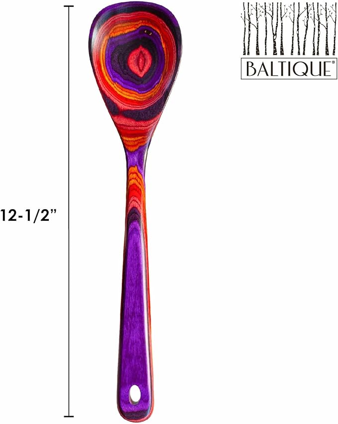 Totally Bamboo Baltique Waikiki Collection 12-1/2" Wooden Cooking Spoon, Safe for Nonstick